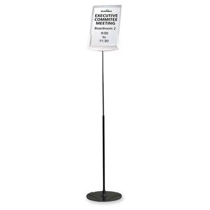 Durable Floor Model Sign Holder - Acrylic - Clear, Gray