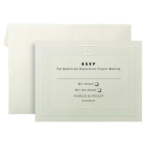 First Base Overtures Embossed Reply Card - 4.25" x 5.5" - 40 Card, 40 Envelope - RSVP Card - Ivory