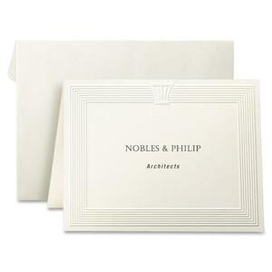 First Base Overtures Embossed Note Card - 5.5" x 4.25" - 47lb - 40 x Card, 40 x Envelope
