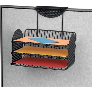 Fellowes Perf-ect Partition Triple Tray - 12.37" x 12" x 12" - Metal - Black
