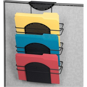 Fellowes Perf-ect Partition Triple File Pocket - 21.37" x 12.5" x 6.75" - 3 Pocket(s) - Metal - Black