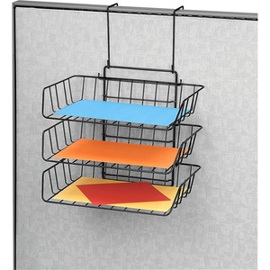 Fellowes Partition Additions Triple Tray - 13.5" x 10.62" x 18" - 3 Compartment(s) - Steel - Black