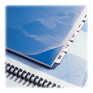 GBC Presentation Tab - 8 x Tab Printed 1 - 8 - 9" x 11" - 1 Pack - White Tab
