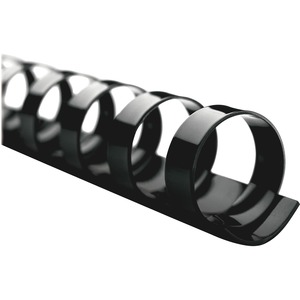 GBC CombBind Binding Spine - 1" Diameter - 200 Sheet Capacity - Letter 8.5" x 11" - PVC Plastic - 100 / Box - Black