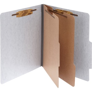 Acco Classification Folder With Fastener - Letter - 8.5" x 11" - 2 Divider - 3" Expansion - 1" Capacity - 10 / Box - Gray