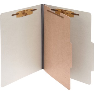 Acco Classification Folder - Legal - 8.5" x 14" - 1 Divider - 2" Expansion - 10 / Box - 25pt. - Gray