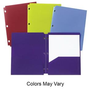 Acco Accohide Twin Pocket Poly Snapper Folder - 8.5" x 11" - Letter - 1 Each - Assorted