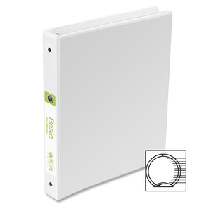 Wilson Jones Round Ring View Binder with Label Holder - Letter - 8.5" x 11" - 1" Capacity - 1 Each - White