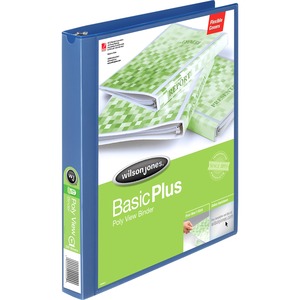 Wilson Jones Flexible Poly Ring Binder - Letter - 8.5" x 11" - 210 Sheet Capacity - 1 Each - Blue