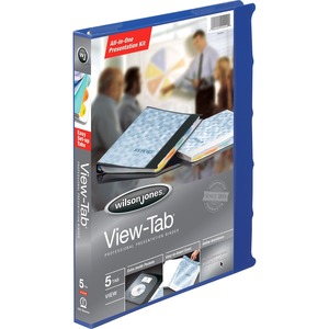 Wilson Jones View-Tab Presentation Binder - Letter - 8.5" x 11" - 100 Sheet x 0.62" Capacity - 1 Each - Blue
