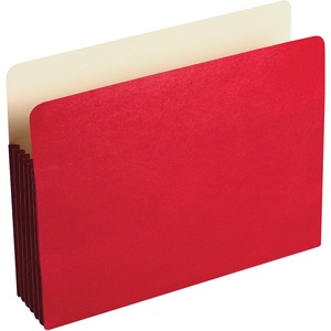 Wilson Jones ColorLife File Pocket - 3.5" Expansion - 9.5" x 11.75" - 10 / Box - Red