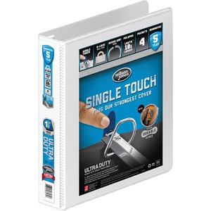 Wilson Jones Heavy-Duty D Ring View Binder - Letter - 8.5" x 11" - 1.5" Capacity - 1 Each - White