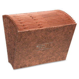 Wilson Jones A-Z Leather Expanding File - 8.5" x 11", 10" x 12" - Letter - 1 Each - Red