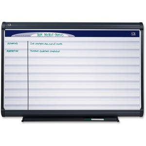 Quartet Remarkable Ruled Planning Board - 36" x 24" - Porcelain - White, Graphite