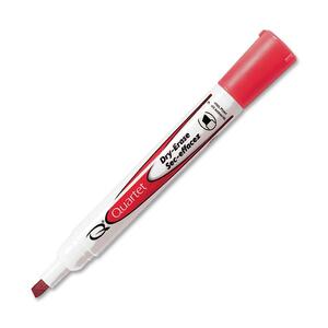 Quartet Low Odor Dry Erase Markers - Chisel Marker Point Style - Red Ink - White Barrel - 1 Each