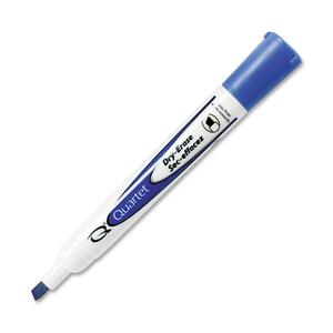 Quartet Low Odor Dry Erase Markers - Chisel Marker Point Style - Blue Ink - White Barrel - 1 Each