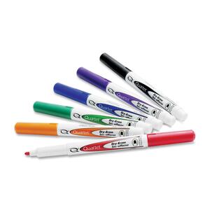 Quartet Non-Toxic Low-Odor Dry Erase Markers - Bullet Marker Point Style - Green Ink, Black Ink, Blue Ink, Red Ink, Orange Ink, Purple Ink - Assorted Barrel - 6 / Pack