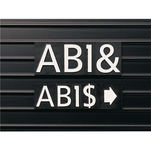 White Background. Black Font. Magnetic Letter