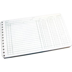 Wilson Jones Multiple Hole Ledger Sheet - Ring Binder - 5" x 8.5" Sheet Size - White - 100 / Pack