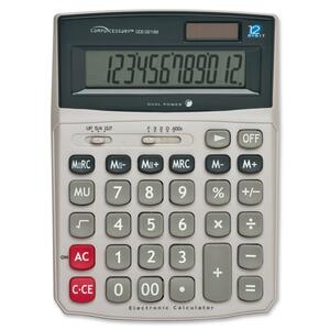 Compucessory Dual Power Desktop Calculator - 12 Character(s) - LCD - Solar, Battery Powered - 5.8" x 7.6" x 2"