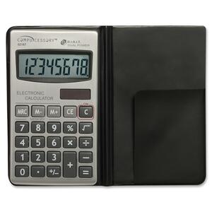 Compucessory Dual Power Pocket Calculator w/ Wallet - 8 Character(s) - LCD - Solar, Battery Powered - 2.88" x 4.75" x 0.31"