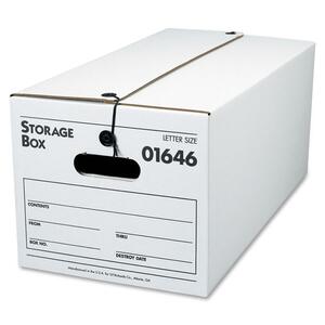 Sparco File Storage Box - 350lb - Letter - External Dimensions 10.25" Height x 24" Width x 12" Depth - White
