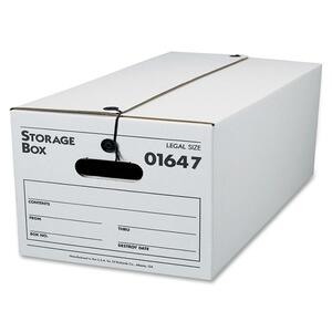 Sparco File Storage Box - 350lb - Legal - External Dimensions 10.25" Height x 24" Width x 15" Depth - White