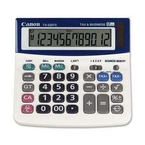 Canon TX220TS Desktop Calculator - 12 Character(s) - Solar, Battery Powered - 1.2" x 5.6" x 5.6"