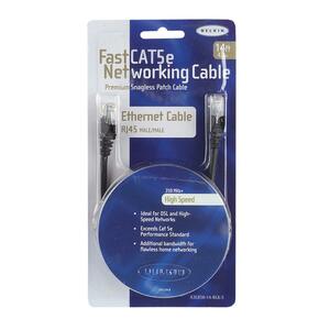 Belkin FastCAT Cat.5e Cable - RJ-45 Male - RJ-45 Male - 14ft - Black