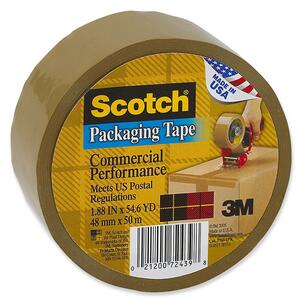 Scotch Packaging Tape Refills - 1.88" Width x 164' Length - 3" Core - 1 Roll - Tan