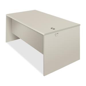 HON 38000 Series Desk Shell - 60" Width x 30" Depth x 29.5" Height - Radius Edge - Steel - Light Gray Top, Light Gray Frame