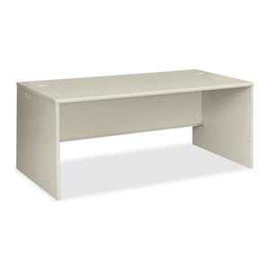 HON 38000 Series Desk Shell - 72" Width x 36" Depth x 29.5" Height - Radius Edge - Steel - Light Gray Top, Light Gray Frame