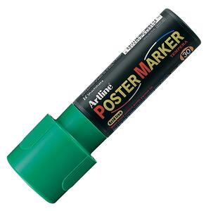 Shachihata Artline 30mm Chisel Tip Poster Marker - Chisel Marker Point Style - 30 mm Marker Point Size - Green Ink - 1 Each
