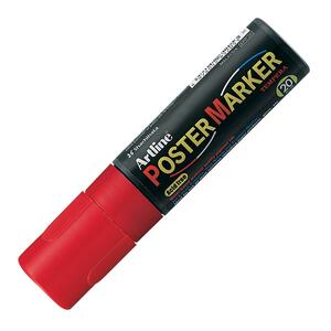 Shachihata Artline 20mm Chisel Tip Poster Marker - Chisel Marker Point Style - 20 mm Marker Point Size - Red Ink - 1 Each