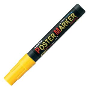 Shachihata Artline 2mm Bullet Tip Poster Marker - Bullet Marker Point Style - 2 mm Marker Point Size - Yellow Ink - 1 Each