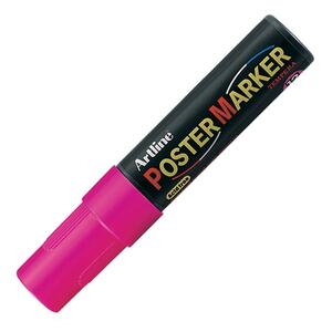 Shachihata Artline 12mm Chisel Tip Poster Marker - Chisel Marker Point Style - 12 mm Marker Point Size - Fluorescent Pink Ink - 1 Each