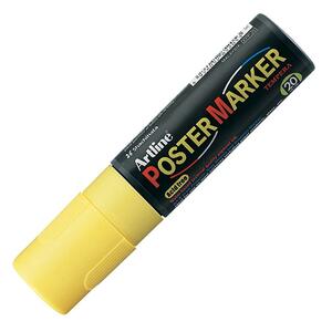 Shachihata Artline 20mm Chisel Tip Poster Marker - Chisel Marker Point Style - 20 mm Marker Point Size - Fluorescent Yellow Ink - 1 Each