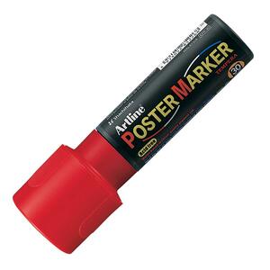 Shachihata Artline 30mm Chisel Tip Poster Marker - Chisel Marker Point Style - 30 mm Marker Point Size - Red Ink - 1 Each