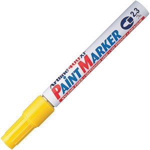 Shachihata Artline Bullet Tip Paint Marker - Bullet Marker Point Style - 2.3 mm Marker Point Size - Yellow Ink - 1 Each