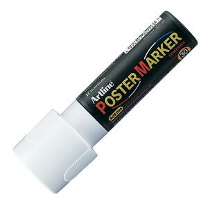 Shachihata Artline 30mm Chisel Tip Poster Marker - Chisel Marker Point Style - 30 mm Marker Point Size - White Ink - 1 Each