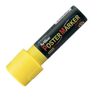 Shachihata Artline 30mm Chisel Tip Poster Marker - Chisel Marker Point Style - 30 mm Marker Point Size - Fluorescent Yellow Ink - 1 Each