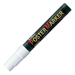 Shachihata Artline 2mm Bullet Tip Poster Marker - Bullet Marker Point Style - 2 mm Marker Point Size - White Ink - 1 Each