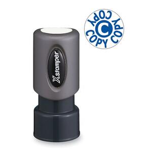 Shachihata Xstamper Pre-Inked Stamp - 0.62" Diameter - Blue