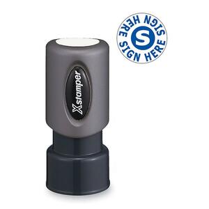 Shachihata Xstamper Pre-Inked Stamp - 0.62" Diameter - Blue