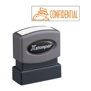 Shachihata Xstamper Pre-Inked Stamp - 0.5" x 1.62" - Orange