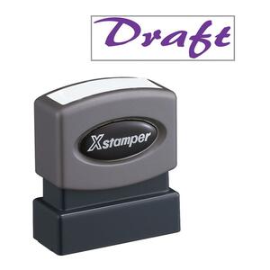 Shachihata Xstamper Pre-Inked Stamp - 1.5" x 1.62" - Purple