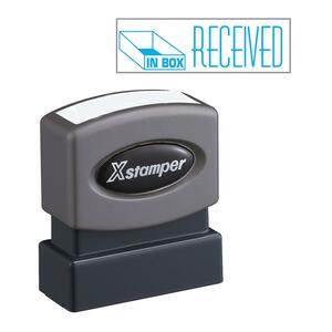 Shachihata Xstamper Pre-Inked Stamp - 0.5" x 1.62" - Light Blue