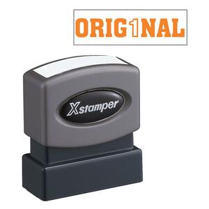 Shachihata Xstamper Pre-Inked Stamp - 0.5" x 1.62" - Orange