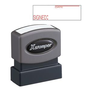 Shachihata Xstamper Pre-Inked Stamp - 0.5" x 1.62" - Red