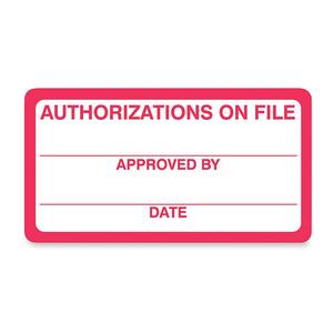Tabbies Authorization On File Medical Label - 250 Label Tabbies Authorization On File Medical Label - 250 Label
